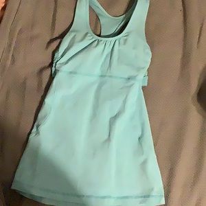 (2 for 25 lululemon ONLY ✅)LIGHT BLUE STRIPPEDLULULEMON TANKTOP W/ 2 OPEN BACKS